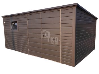Záhradný domček 4,5x3m – Dvojkrídlové dvere – Okno – Antracit – Strecha spád dozadu TKD205
