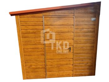 Záhradný domček 2,5×6 – Výklopná brána – Dvere – Orech svetlý – Imitácia dreva TKD209