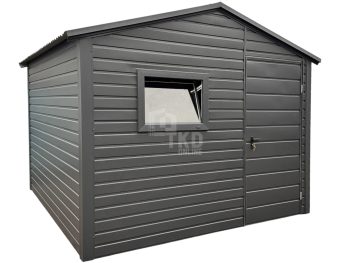 Záhradný domček 3×3 m – dvere – okno – antracit BTX 7016 – strecha dvojspádová (sedlová) TKD317